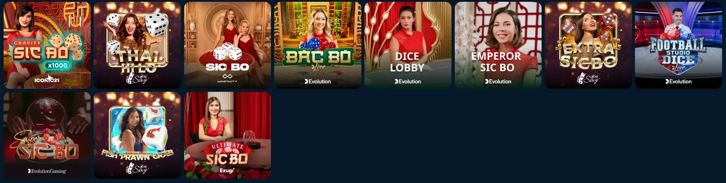 Luckygans Casino live dice games