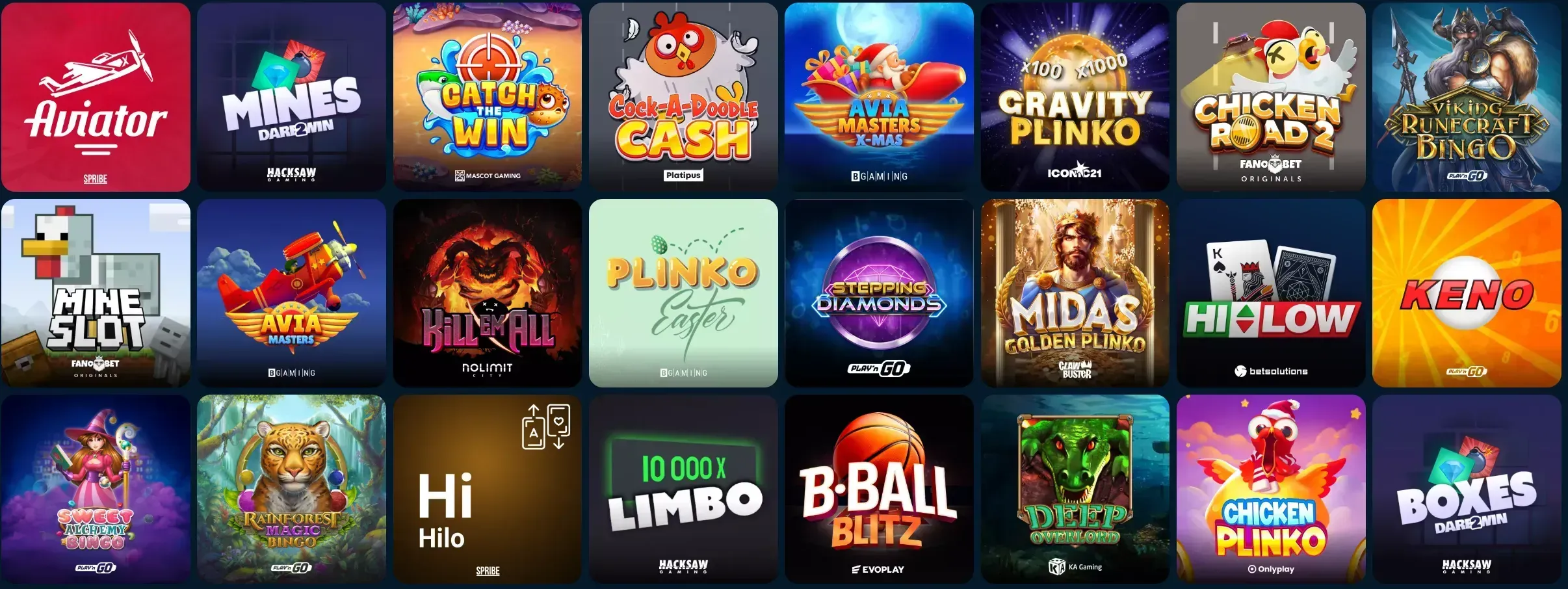 Luckygans Casino instant games