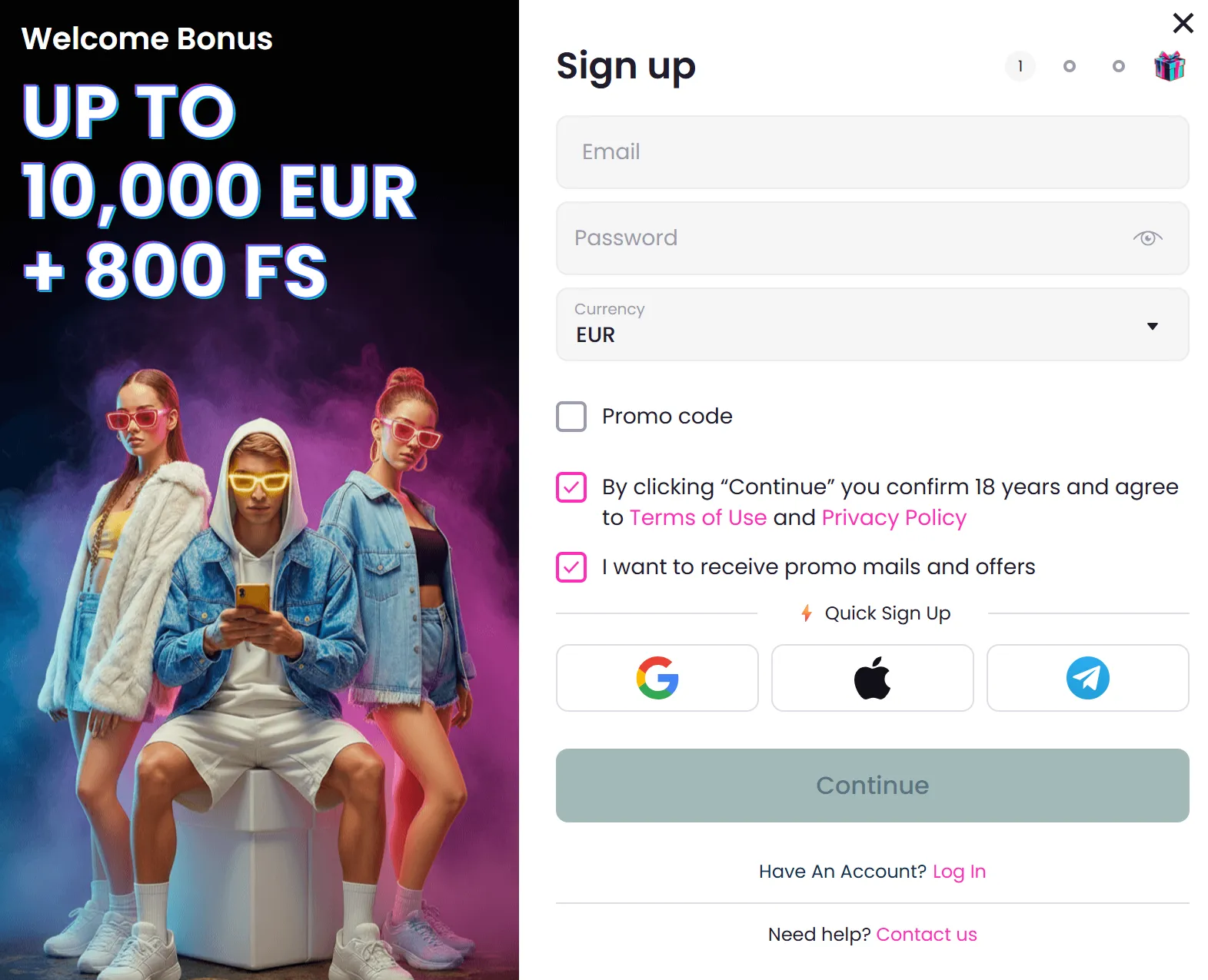 Luckygans Casino login en registratie