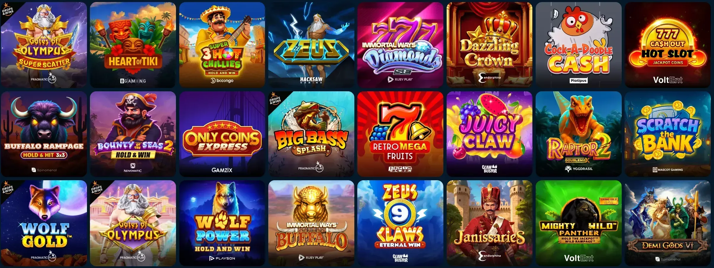 Luckygans Casino VIP games